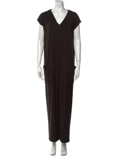 Pre-owned Hatch V-neck Jumpsuit In Black