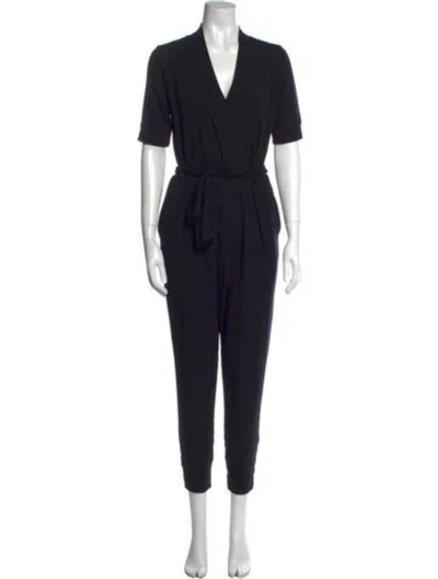 Pre-owned Hatch V-neck Jumpsuit In Black