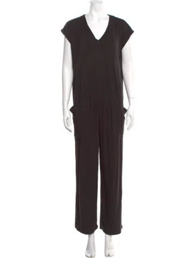 Pre-owned Hatch V-neck Jumpsuit In Black