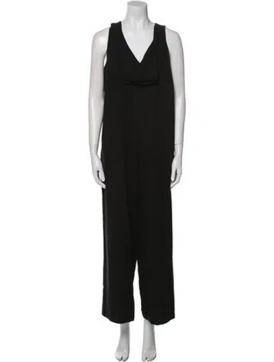 Pre-owned Hatch V-neck Jumpsuit In Black