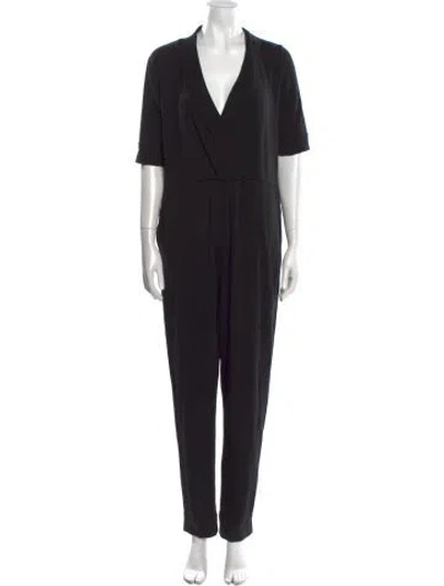 Pre-owned Hatch V-neck Jumpsuit In Black