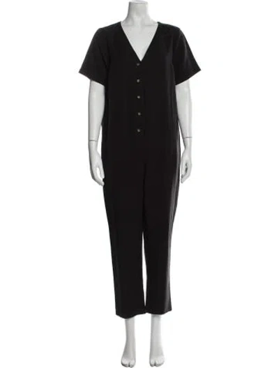 Pre-owned Hatch V-neck Jumpsuit In Black