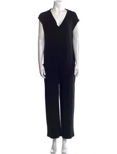 Pre-owned Hatch V-neck Jumpsuit In Black