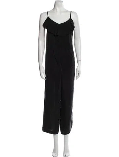 Pre-owned Hatch V-neck Jumpsuit In Black