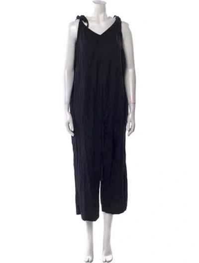 Pre-owned Hatch V-neck Jumpsuit In Black