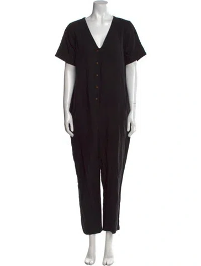 Pre-owned Hatch V-neck Jumpsuit In Black