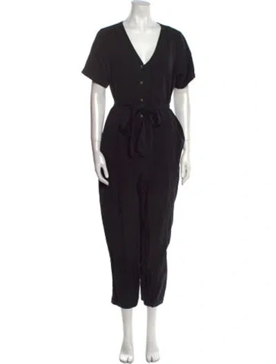 Pre-owned Hatch V-neck Jumpsuit In Black