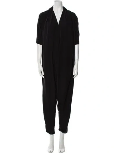 Pre-owned Hatch V-neck Jumpsuit In Black
