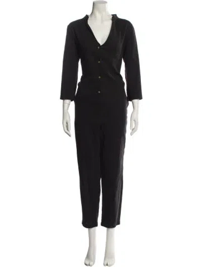 Pre-owned Hatch V-neck Jumpsuit In Black