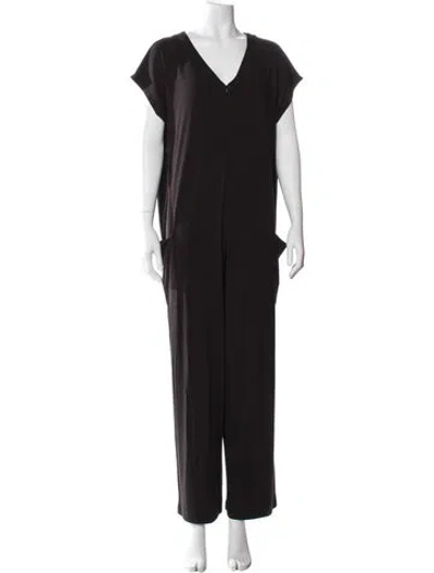 Pre-owned Hatch V-neck Jumpsuit In Black