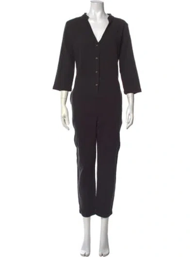 Pre-owned Hatch V-neck Jumpsuit In Black