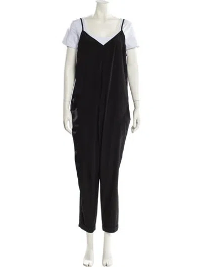 Pre-owned Hatch V-neck Jumpsuit In Black