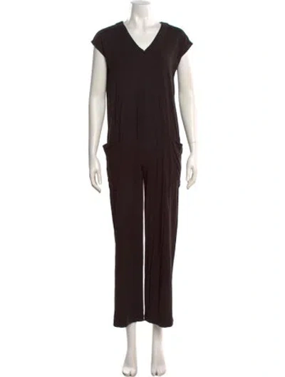 Pre-owned Hatch V-neck Jumpsuit In Black