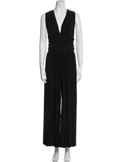 Pre-owned Hatch V-neck Jumpsuit In Black