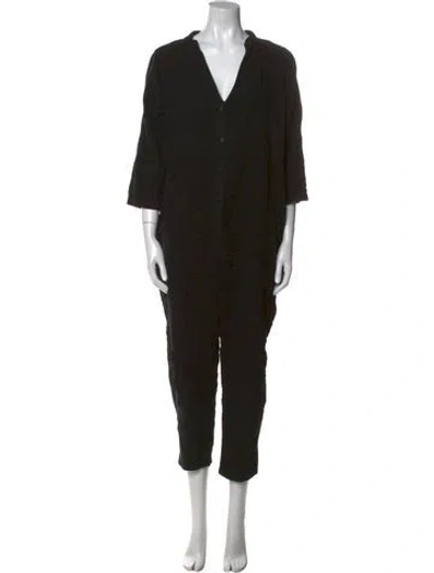 Pre-owned Hatch V-neck Jumpsuit In Black
