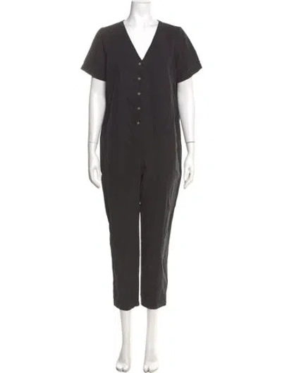 Pre-owned Hatch V-neck Jumpsuit In Black