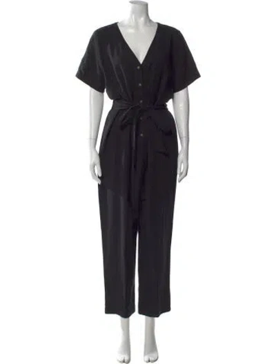 Pre-owned Hatch V-neck Jumpsuit In Black