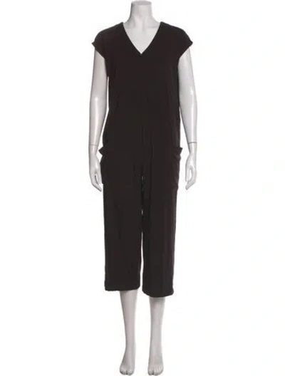 Pre-owned Hatch V-neck Jumpsuit In Black