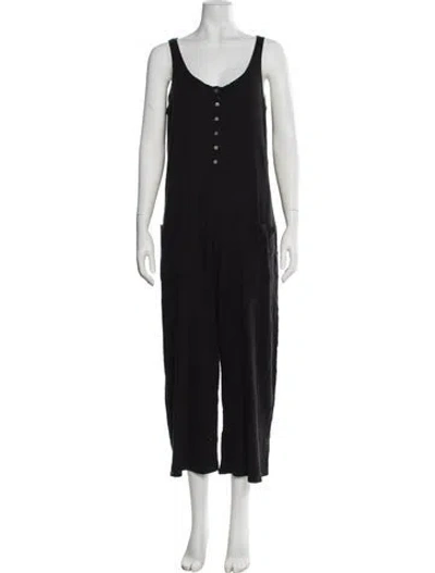 Pre-owned Hatch V-neck Jumpsuit In Black
