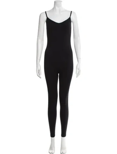Pre-owned Hatch V-neck Jumpsuit In Black