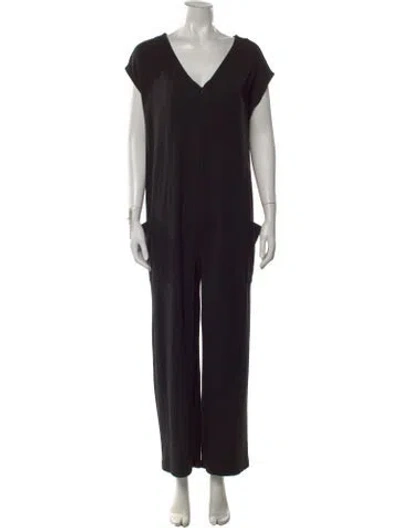 Pre-owned Hatch V-neck Jumpsuit In Black