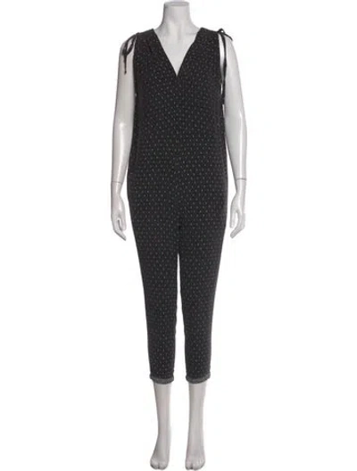Pre-owned Hatch V-neck Jumpsuit In Black