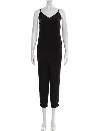 Pre-owned Hatch V-neck Jumpsuit In Black