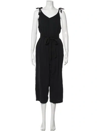 Pre-owned Hatch V-neck Jumpsuit In Black