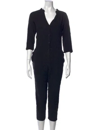 Pre-owned Hatch V-neck Jumpsuit In Black
