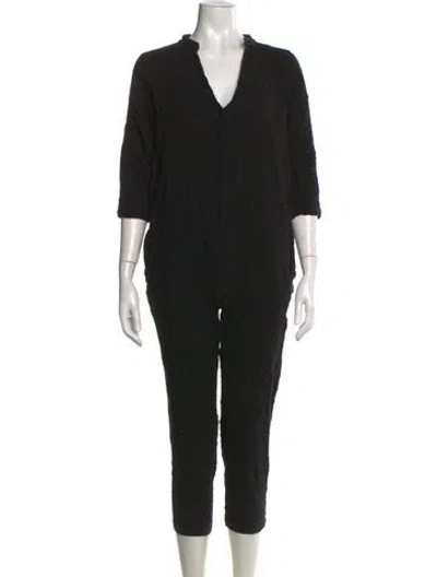 Pre-owned Hatch V-neck Jumpsuit In Black