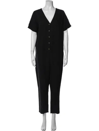 Pre-owned Hatch V-neck Jumpsuit In Black