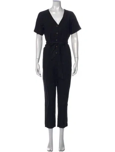 Pre-owned Hatch V-neck Jumpsuit In Black