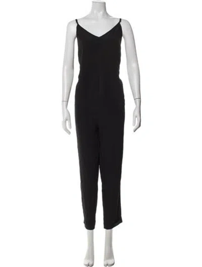 Pre-owned Hatch V-neck Jumpsuit In Black