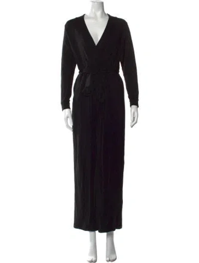 Pre-owned Hatch V-neck Jumpsuit In Black