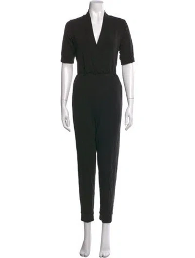 Pre-owned Hatch V-neck Jumpsuit In Black