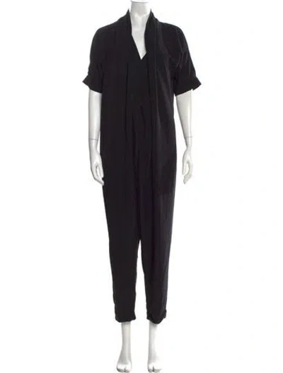 Pre-owned Hatch V-neck Jumpsuit In Black