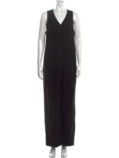 Pre-owned Hatch V-neck Jumpsuit In Black