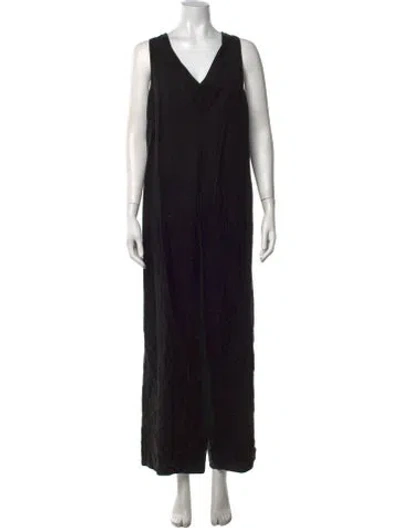Pre-owned Hatch V-neck Jumpsuit In Black