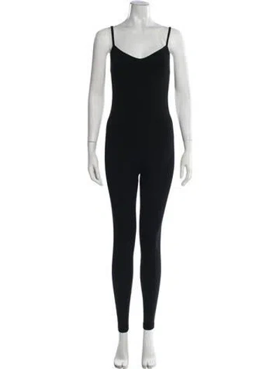Pre-owned Hatch V-neck Jumpsuit In Black