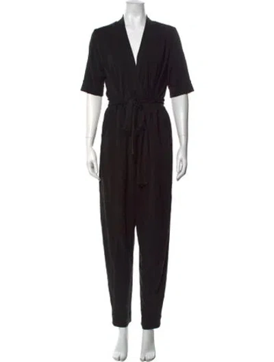 Pre-owned Hatch V-neck Jumpsuit In Black