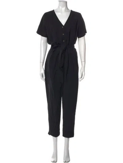 Pre-owned Hatch V-neck Jumpsuit In Black