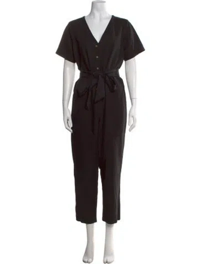 Pre-owned Hatch V-neck Jumpsuit In Black