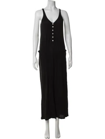 Pre-owned Hatch V-neck Jumpsuit In Black