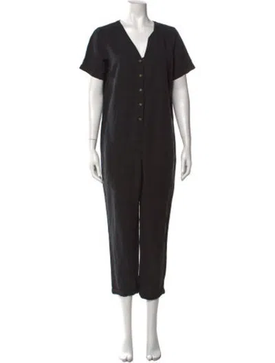 Pre-owned Hatch V-neck Jumpsuit In Black