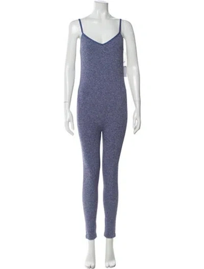 Pre-owned Hatch V-neck Jumpsuit In Blue