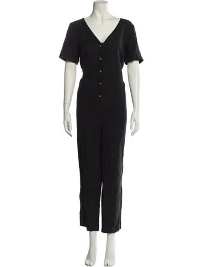 Pre-owned Hatch V-neck Jumpsuit In Blue