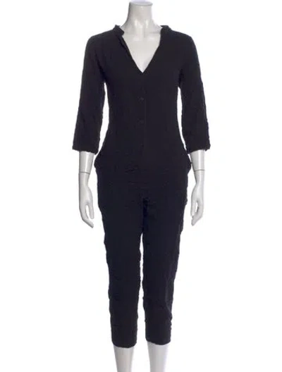 Pre-owned Hatch V-neck Jumpsuit In Blue