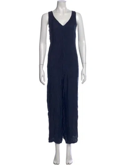 Pre-owned Hatch V-neck Jumpsuit In Blue