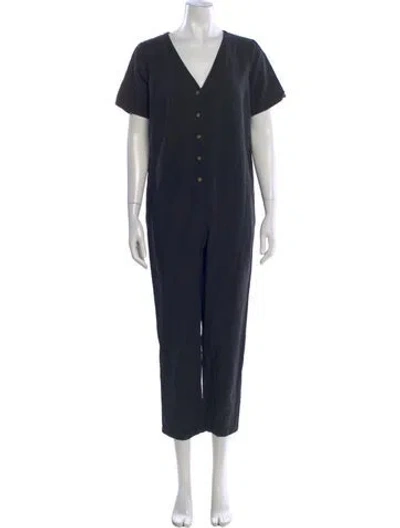 Pre-owned Hatch V-neck Jumpsuit In Blue