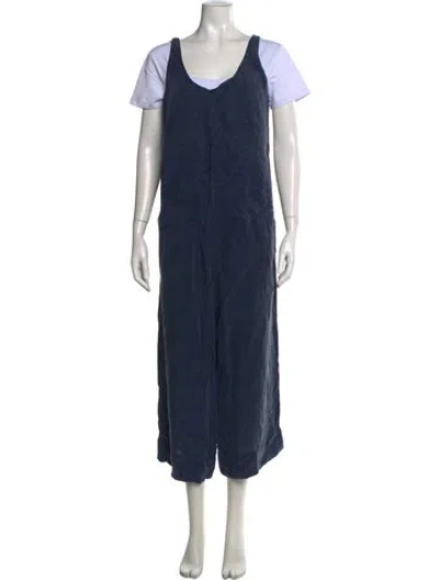 Pre-owned Hatch V-neck Jumpsuit In Blue
